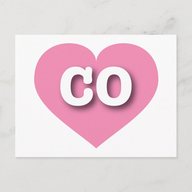 I love Colorado - CO pink heart Postcard (Front)
