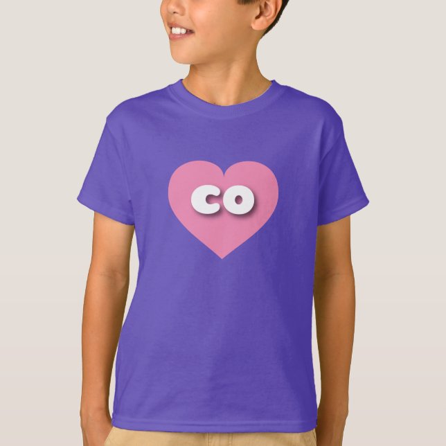I love Colorado - co pink heart T-Shirt (Front)