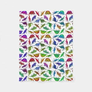 I Love Colorful Dinosaurs Fleece Blanket