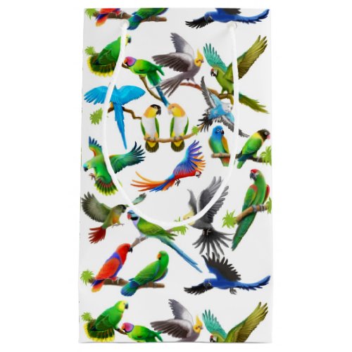 I Love Colorful Parrots Gift Bag