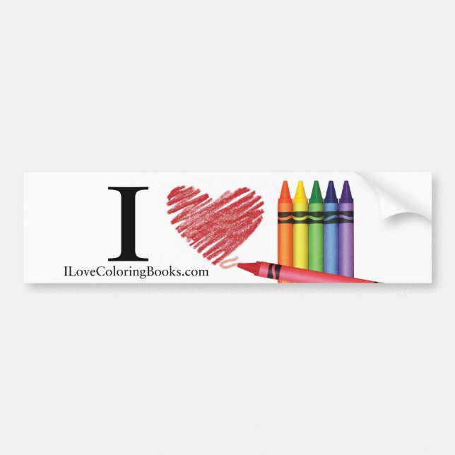 I Love Coloring Books Sticker (Front)
