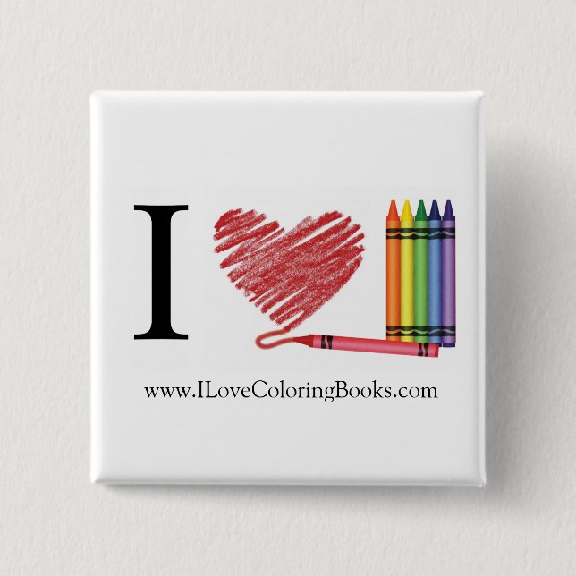 I Love Coloring Button (Front)