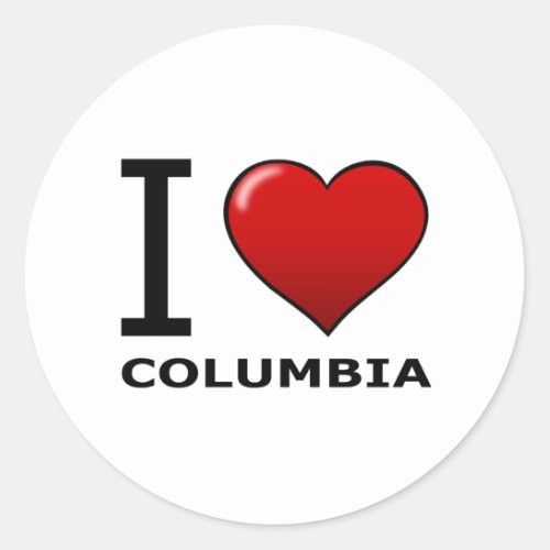 I LOVE COLUMBIA OH _ OHIO CLASSIC ROUND STICKER