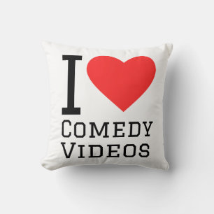 i love comedy videos throw pillow