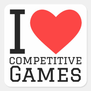 I love competitive games square sticker