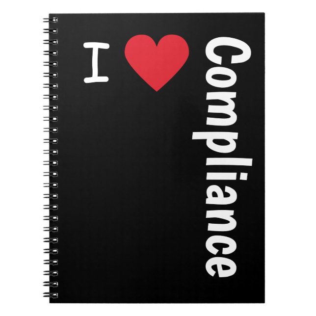 I Love Compliance Gift I Heart Compliance Officer Notebook (Front)