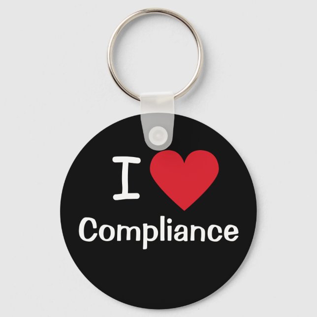 I Love Compliance I Heart Compliance Officer Gift Keychain (Front)