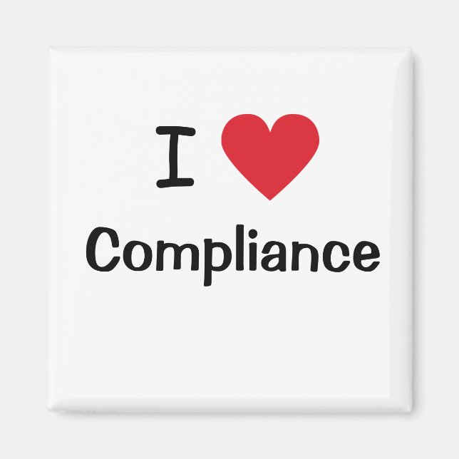 I Love Compliance I Heart Compliance Officer Gift Magnet (Front)