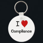 I Love Compliance I Heart Compliance Officer Keychain<br><div class="desc">Compliance love - plain and simple!</div>