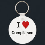 I Love Compliance I Heart Compliance Officer Keychain<br><div class="desc">Compliance love - plain and simple!</div>