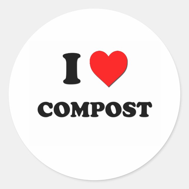 I love Compost Classic Round Sticker (Front)