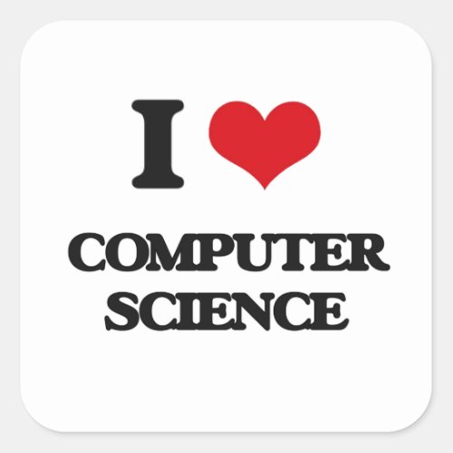 I Love Computer Science Square Sticker