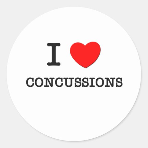 I Love Concussions Classic Round Sticker