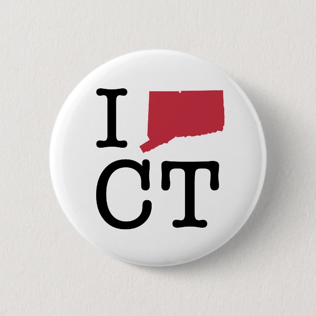 I Love Connecticut Button (Front)