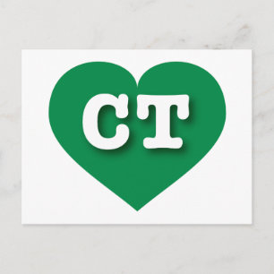 I love Connecticut - CT green heart Postcard