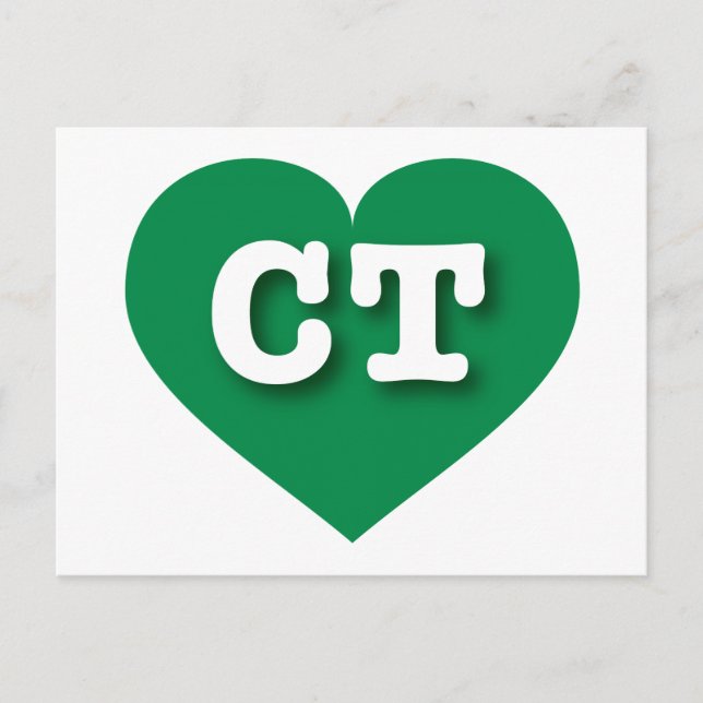 I love Connecticut - CT green heart Postcard (Front)