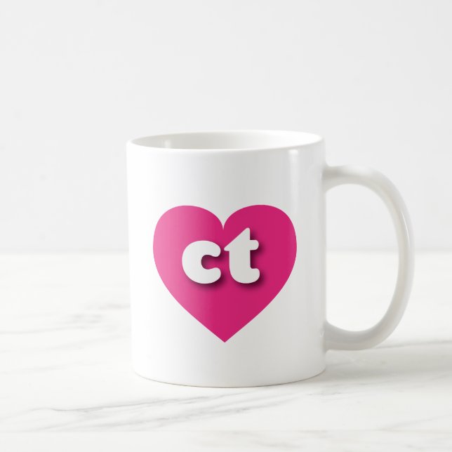 I love Connecticut  - ct hot pink heart  Coffee Mug (Right)