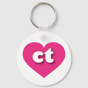 I love Connecticut  - ct hot pink heart  Keychain