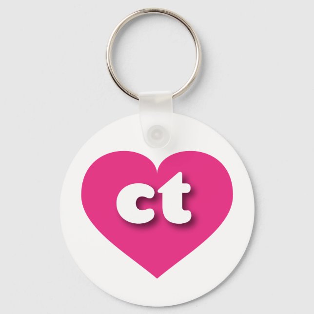 I love Connecticut  - ct hot pink heart  Keychain (Front)