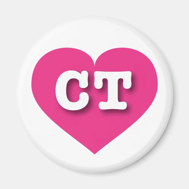 I love Connecticut - CT hot pink heart Magnet (Front)