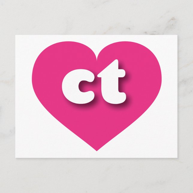 I love Connecticut  - ct hot pink heart  Postcard (Front)