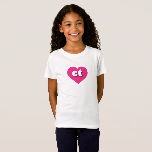 I love Connecticut  - ct hot pink heart  T-Shirt (Front Full)