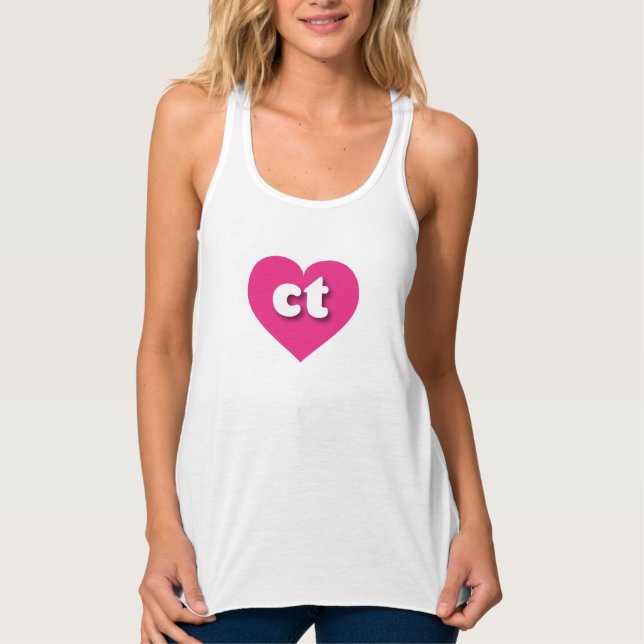 I love Connecticut  - ct hot pink heart  Tank Top (Front)
