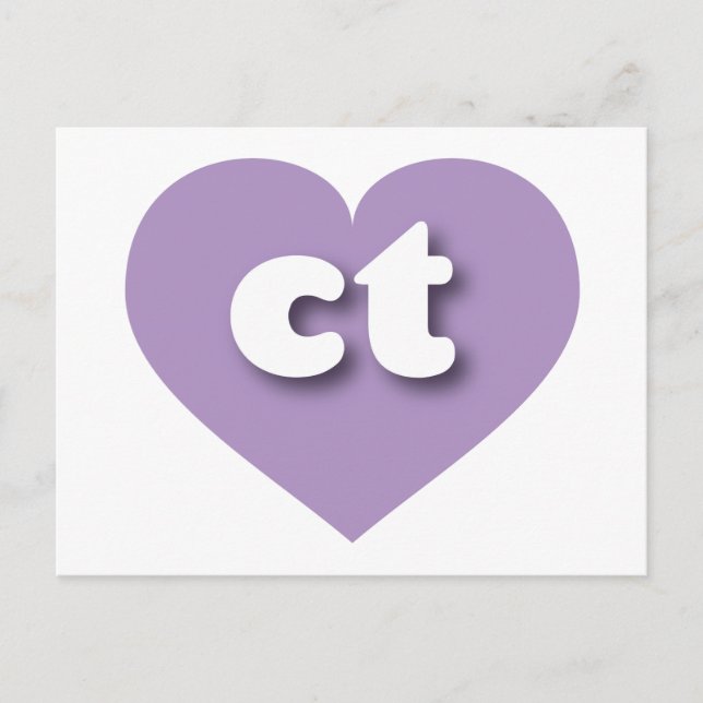 I love Connecticut - ct lavender heart Postcard (Front)