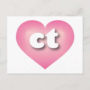 I love Connecticut - ct pink fade heart Postcard