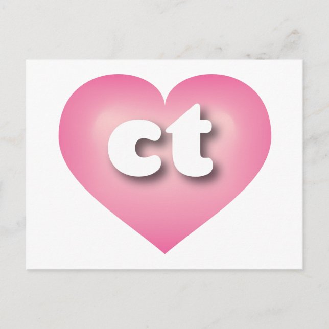 I love Connecticut - ct pink fade heart Postcard (Front)
