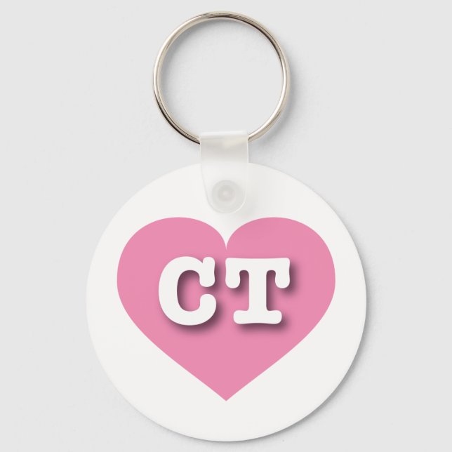 I love Connecticut - CT pink heart  Keychain (Front)