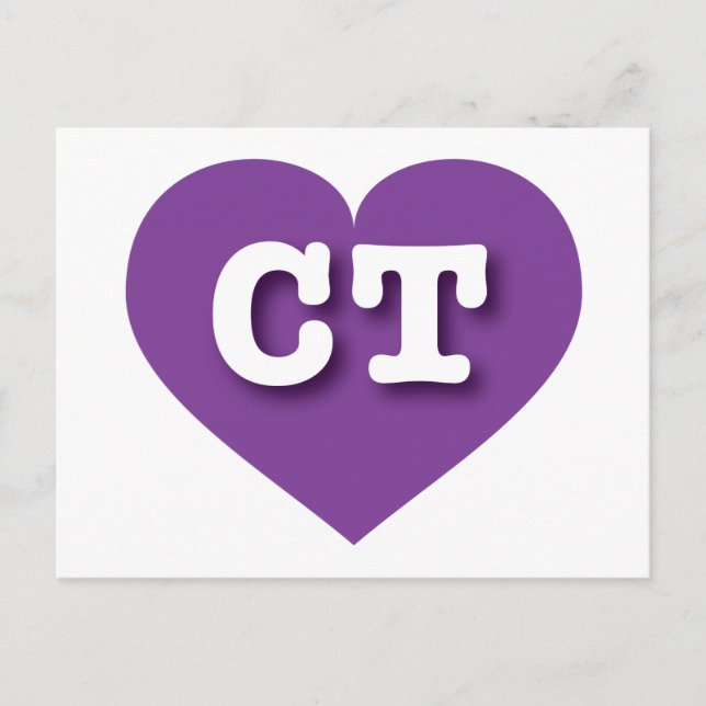 I love Connecticut - CT purple heart Postcard (Front)