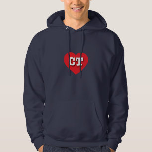I love Connecticut - CT red heart Hoodie