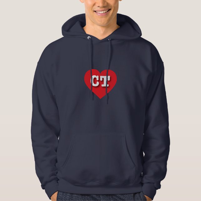 I love Connecticut - CT red heart Hoodie (Front)