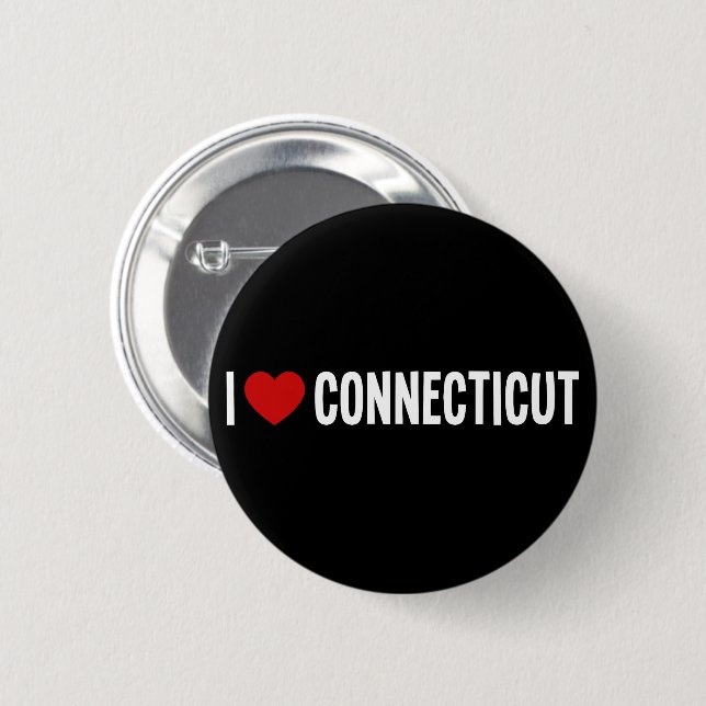 I Love Connecticut I Heart Round Button (Front & Back)