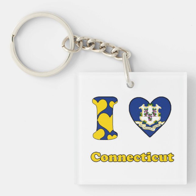 I love Connecticut Keychain (Front)