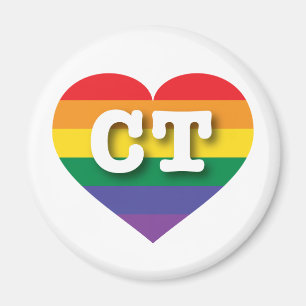 I Love Connecticut Rainbow Heart Magnet