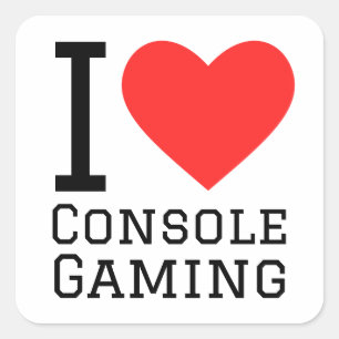 I love console gaming square sticker