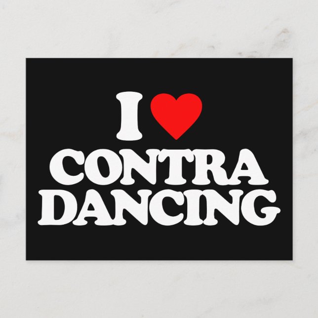 I LOVE CONTRA DANCING POSTCARD (Front)