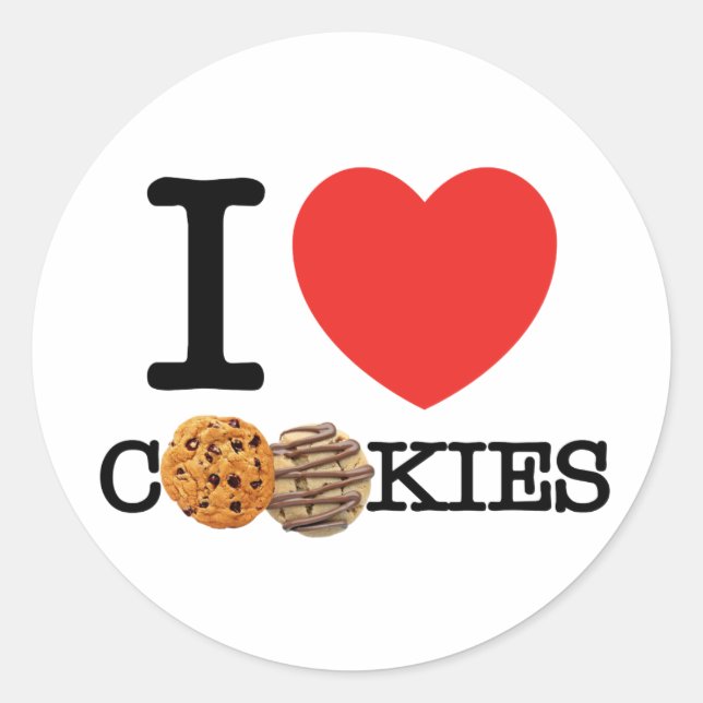 I Love Cookies Classic Round Sticker (Front)