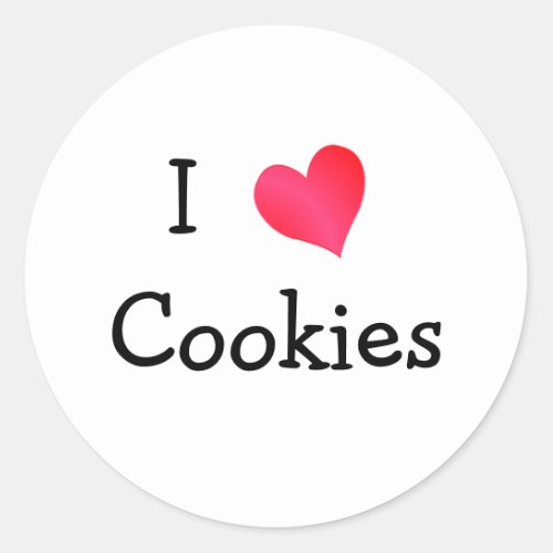 I Love Cookies Classic Round Sticker