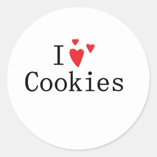 I love Cookies Classic Round Sticker