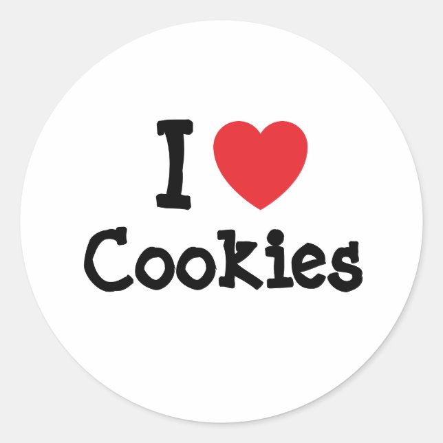 I love Cookies heart T-Shirt Classic Round Sticker (Front)