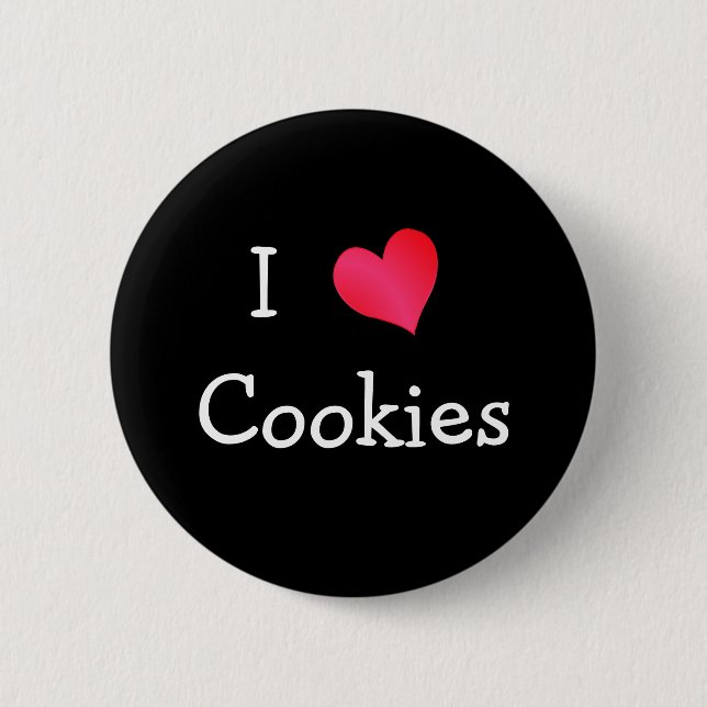 I Love Cookies Pinback Button (Front)