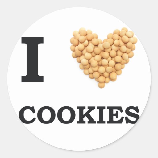 I Love Cookies Round Sticker | Zazzle