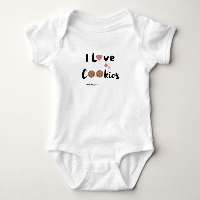I love cookies, Tia's bakery Baby Bodysuit (Front)