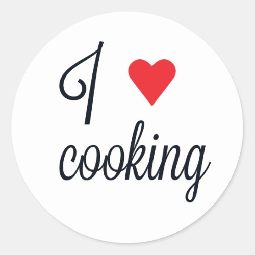 I Love Cooking Classic Round Sticker