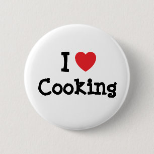 I love Cooking heart custom personalized Button