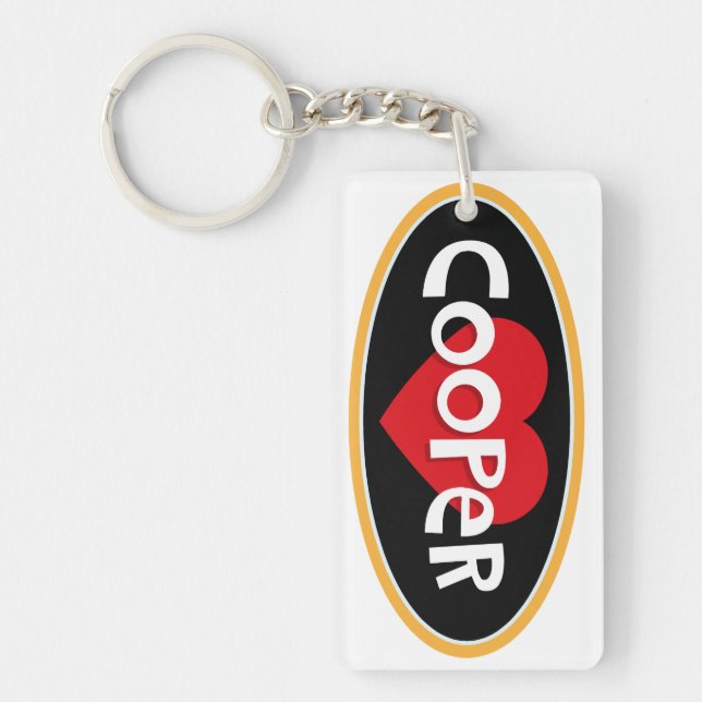 I Love COOPER Personalized Keychain (Front)