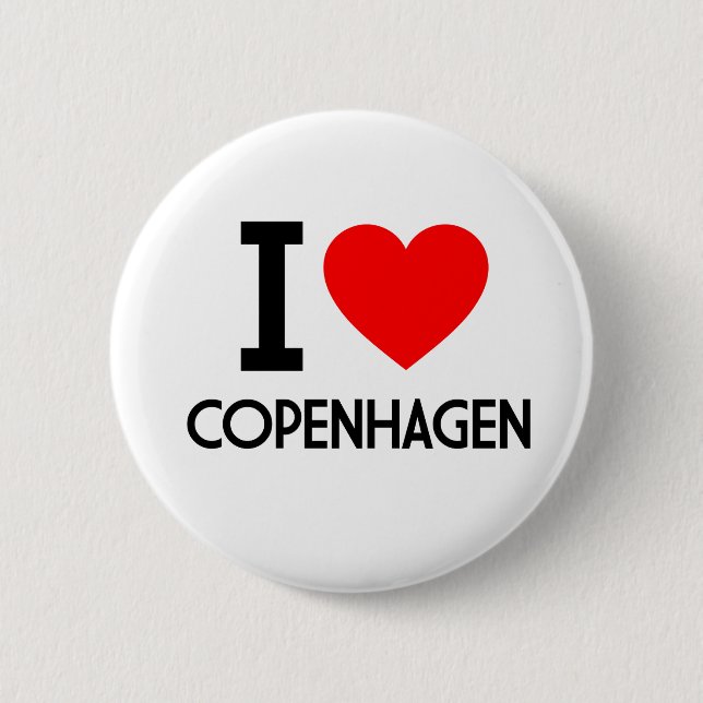 I Love Copenhagen Pinback Button (Front)